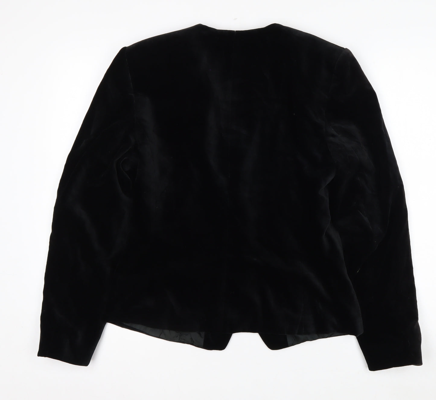 Birgitta Womens Black Velvet Tailored Blazer Size 10 Classic Elegant