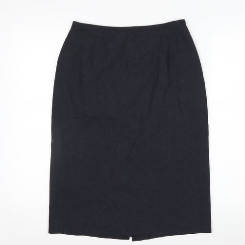 Kasper Women's Black Petite 6 Pencil Midi Skirt Lined Workwear