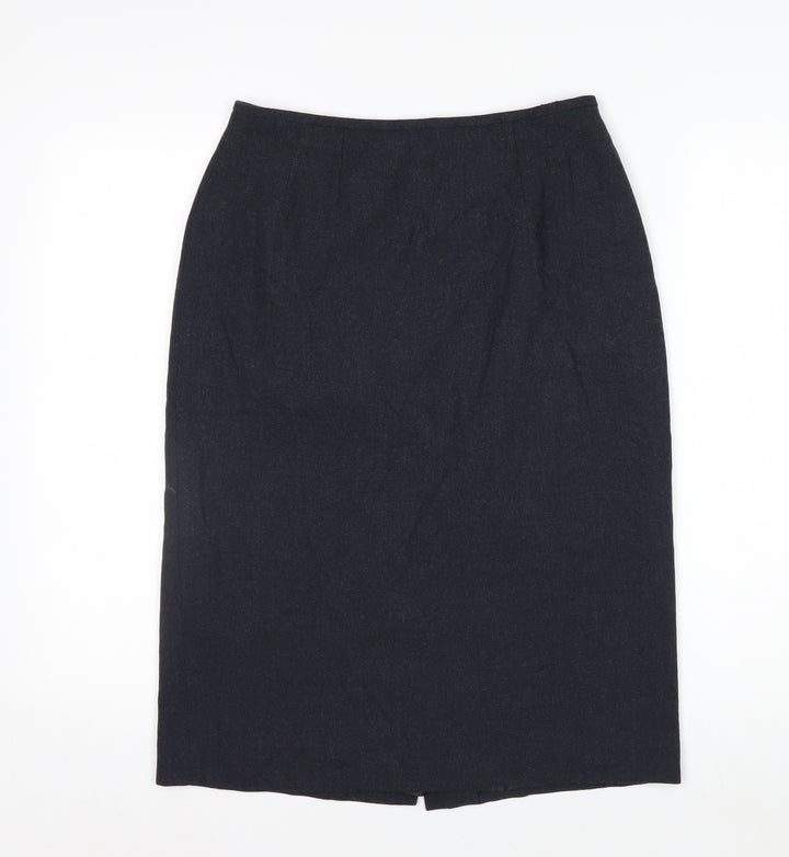 Kasper Women's Black Petite 6 Pencil Midi Skirt Lined Workwear