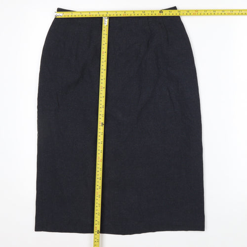 Kasper Women's Black Petite 6 Pencil Midi Skirt Lined Workwear