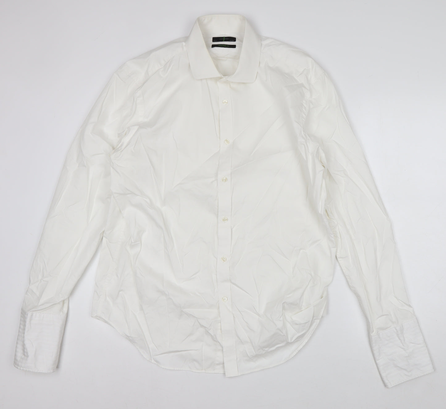 Jasper Conran Men's White 17.5in Tailored Fit Long Sleeve Cotton Dress Shirt