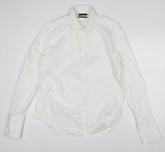 Jasper Conran Men's White 17.5in Tailored Fit Long Sleeve Cotton Dress Shirt