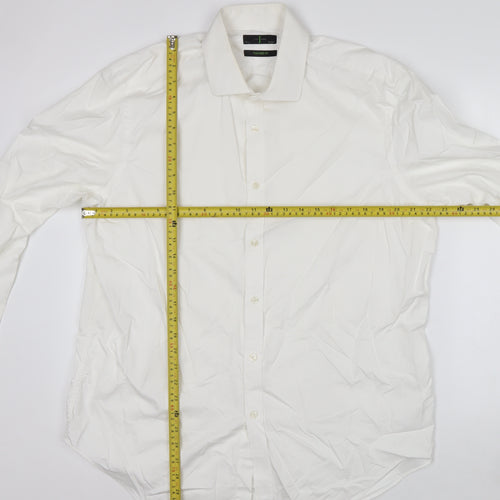 Jasper Conran Men's White 17.5in Tailored Fit Long Sleeve Cotton Dress Shirt