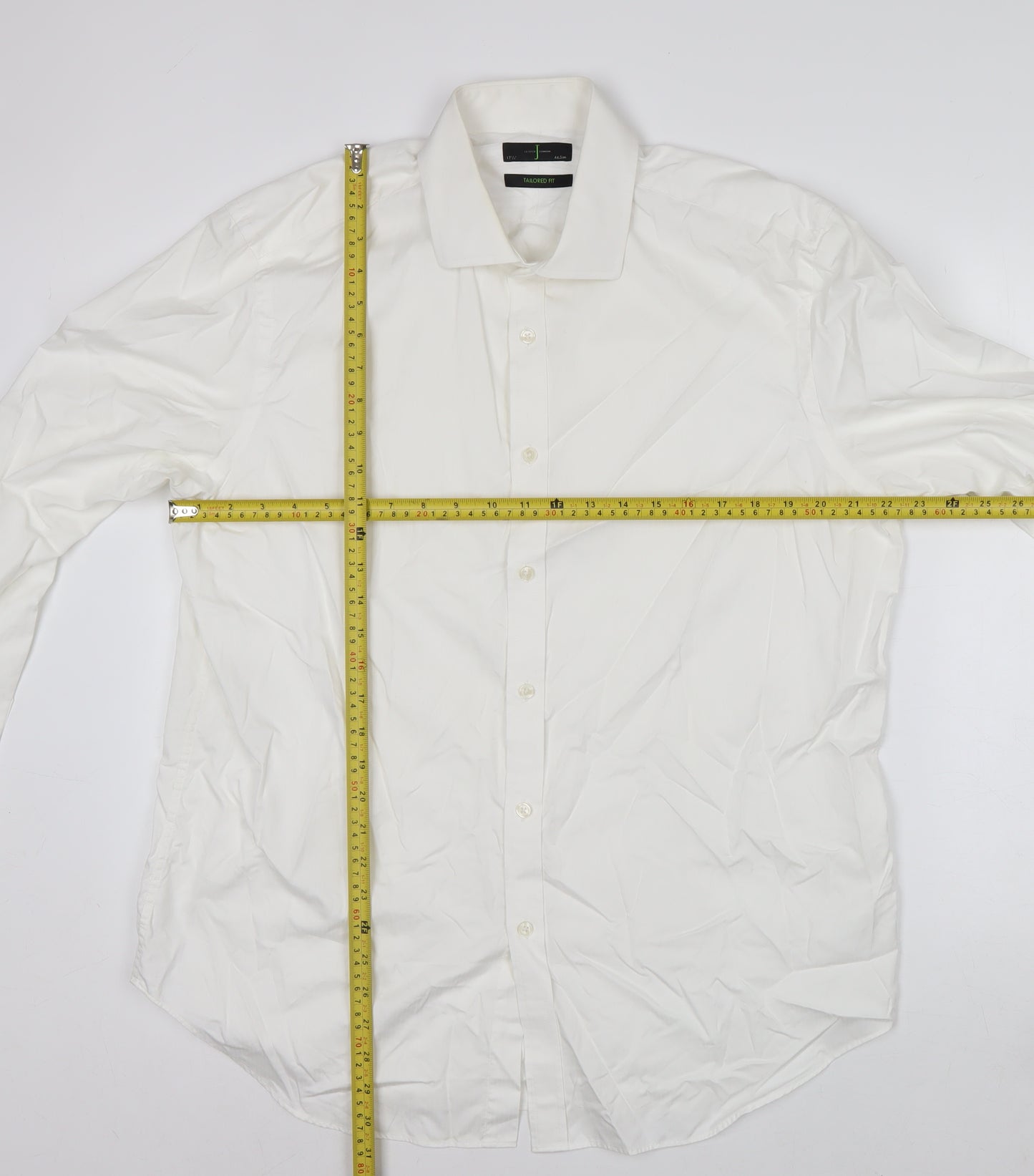 Jasper Conran Men's White 17.5in Tailored Fit Long Sleeve Cotton Dress Shirt