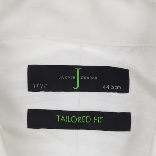 Jasper Conran Men's White 17.5in Tailored Fit Long Sleeve Cotton Dress Shirt