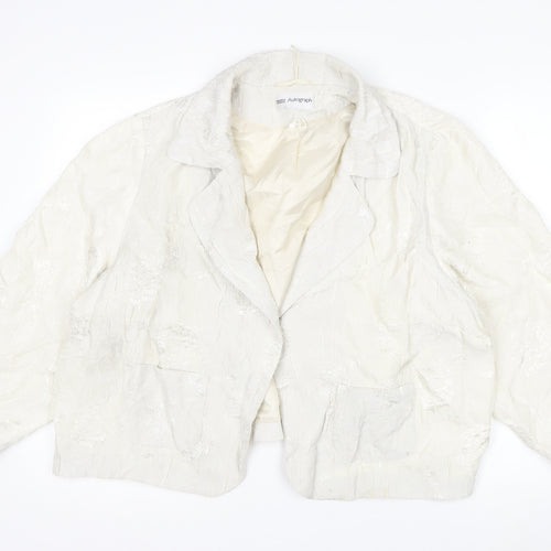 Marks and Spencer Autograph Women Ivory Textured Blazer Jacket UK 22