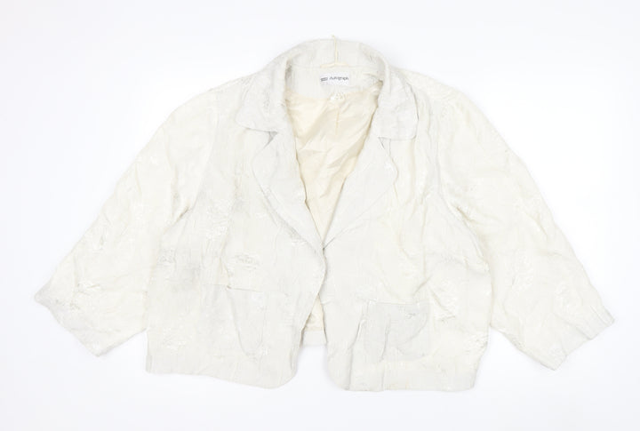 Marks and Spencer Autograph Women Ivory Textured Blazer Jacket UK 22