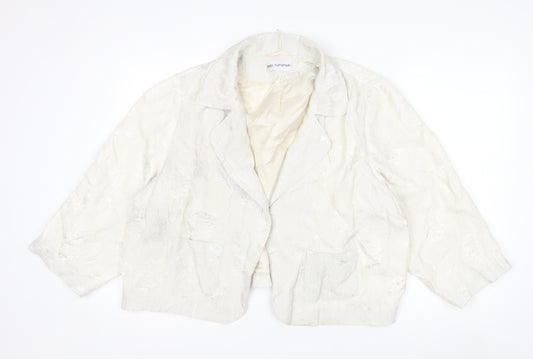 Marks and Spencer Autograph Women Ivory Textured Blazer Jacket UK 22