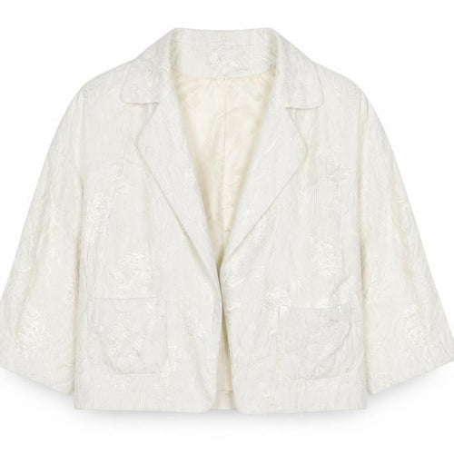 Marks and Spencer Autograph Women Ivory Textured Blazer Jacket UK 22