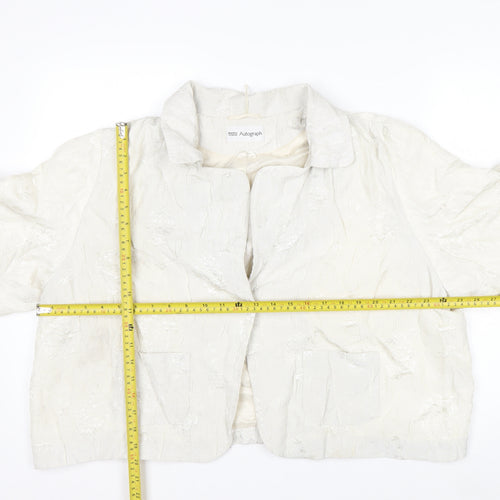 Marks and Spencer Autograph Women Ivory Textured Blazer Jacket UK 22