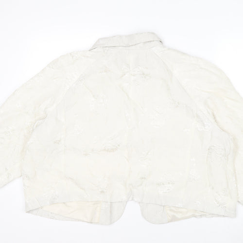 Marks and Spencer Autograph Women Ivory Textured Blazer Jacket UK 22