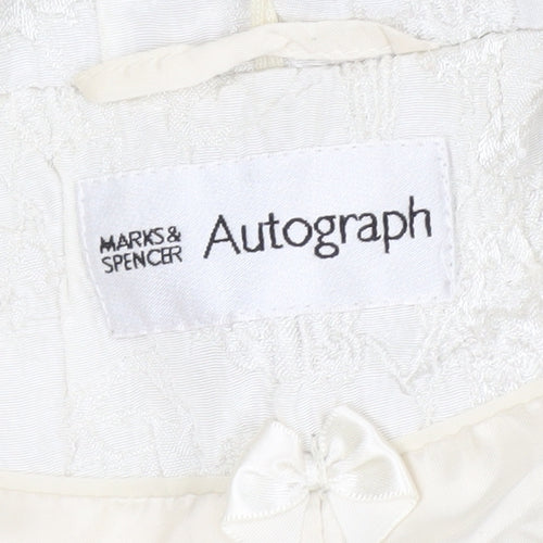 Marks and Spencer Autograph Women Ivory Textured Blazer Jacket UK 22