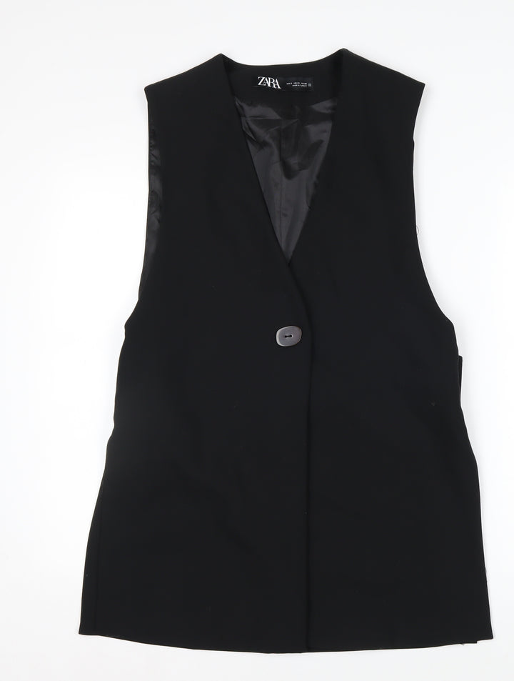Zara Women Black Sleeveless Shift Dress Size S