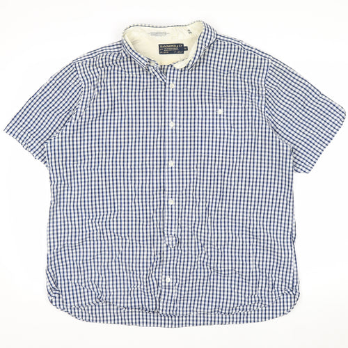 Hammond & Co Men's Blue Check Short Sleeve Button-Up Shirt XL