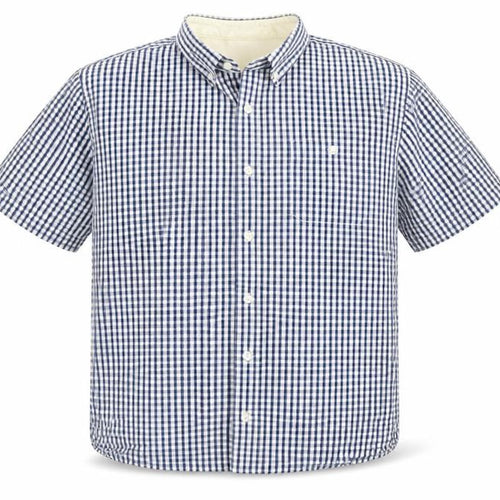 Hammond & Co Men's Blue Check Short Sleeve Button-Up Shirt XL