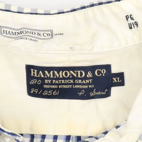 Hammond & Co Men's Blue Check Short Sleeve Button-Up Shirt XL