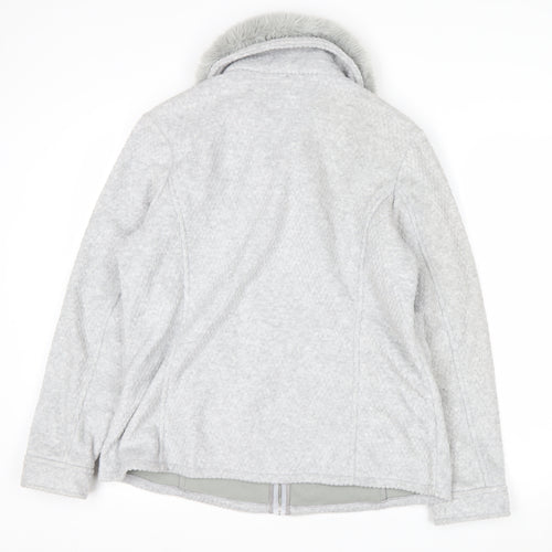 Marks and Spencer Women’s Grey Faux Fur Collar Zip Jacket Size 14