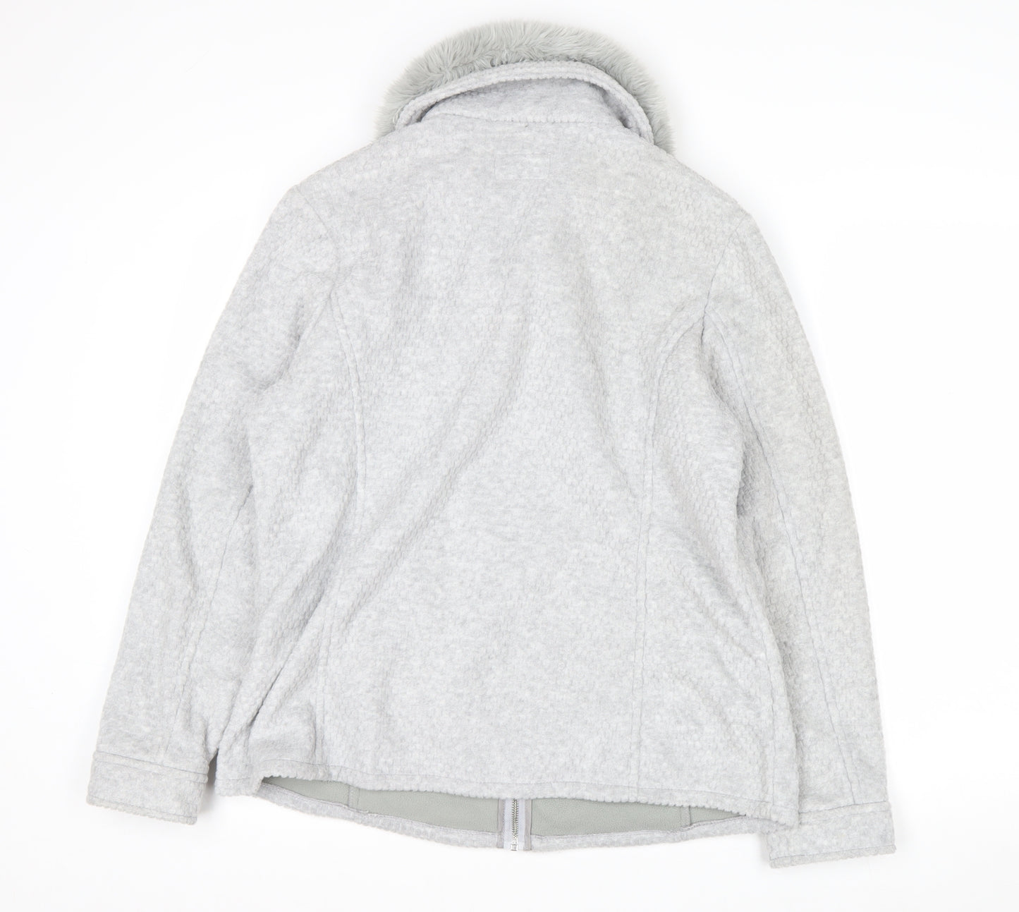 Marks and Spencer Women’s Grey Faux Fur Collar Zip Jacket Size 14