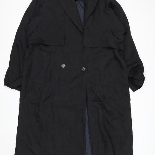 J.M. Joss Women's Black Petite 10 Long Overcoat Polyester Lined Classic Style