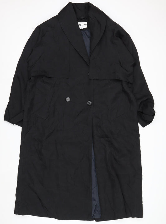 J.M. Joss Women's Black Petite 10 Long Overcoat Polyester Lined Classic Style
