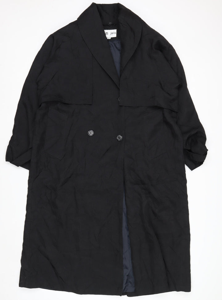 J.M. Joss Women's Black Petite 10 Long Overcoat Polyester Lined Classic Style
