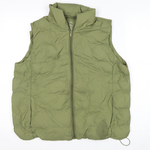 Marks and Spencer Womens Green Quilted Puffer Down Gilet Size 14