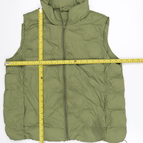 Marks and Spencer Womens Green Quilted Puffer Down Gilet Size 14
