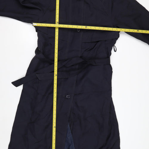 Thunder Bay Women's Blue Polyester Long Trench Coat Size 8