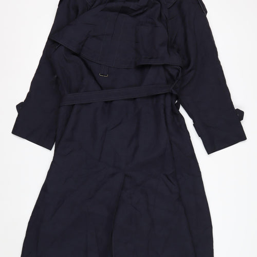 Thunder Bay Women's Blue Polyester Long Trench Coat Size 8