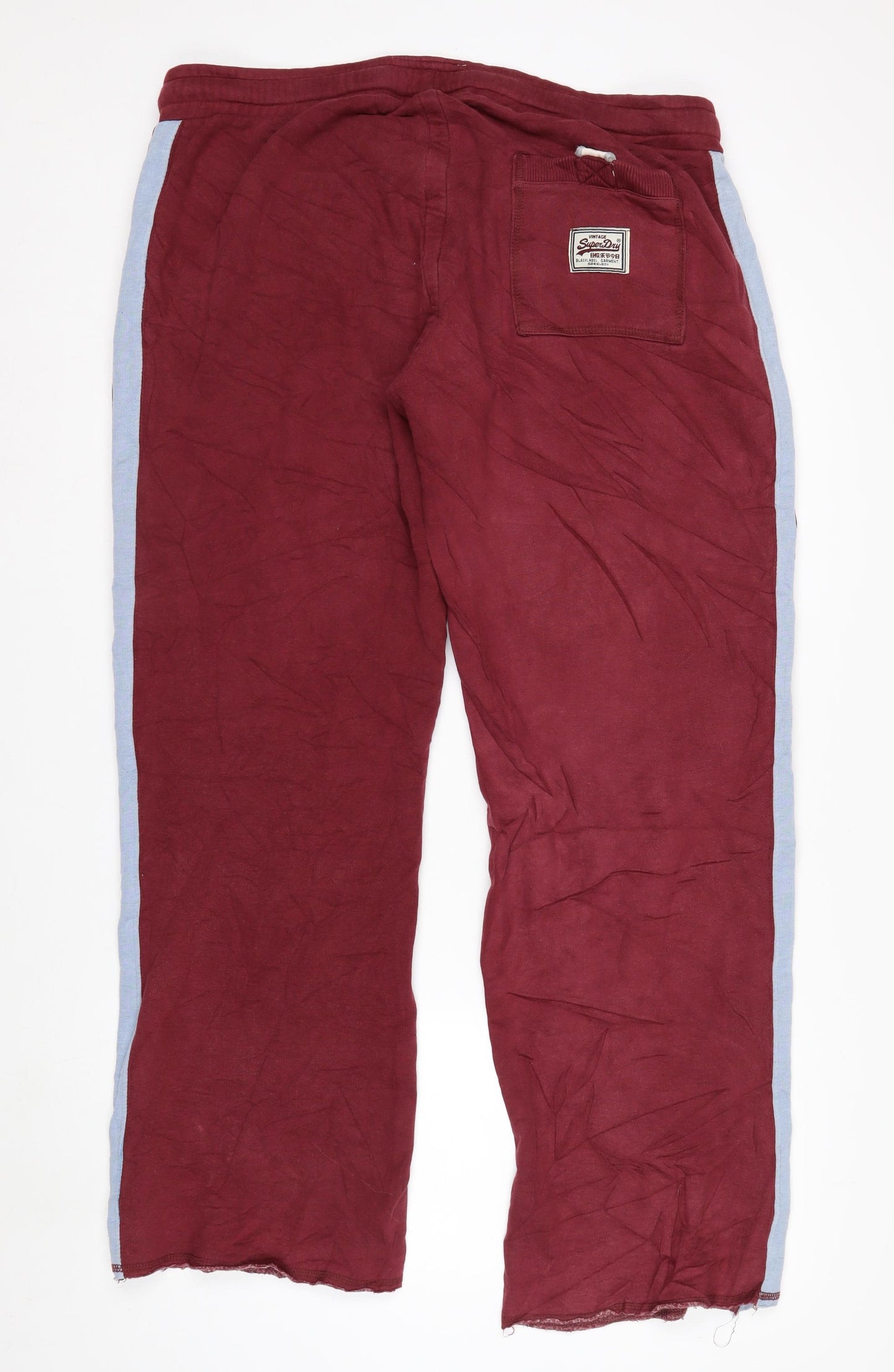 Superdry Men's Red Track Pants Large with Side Stripe