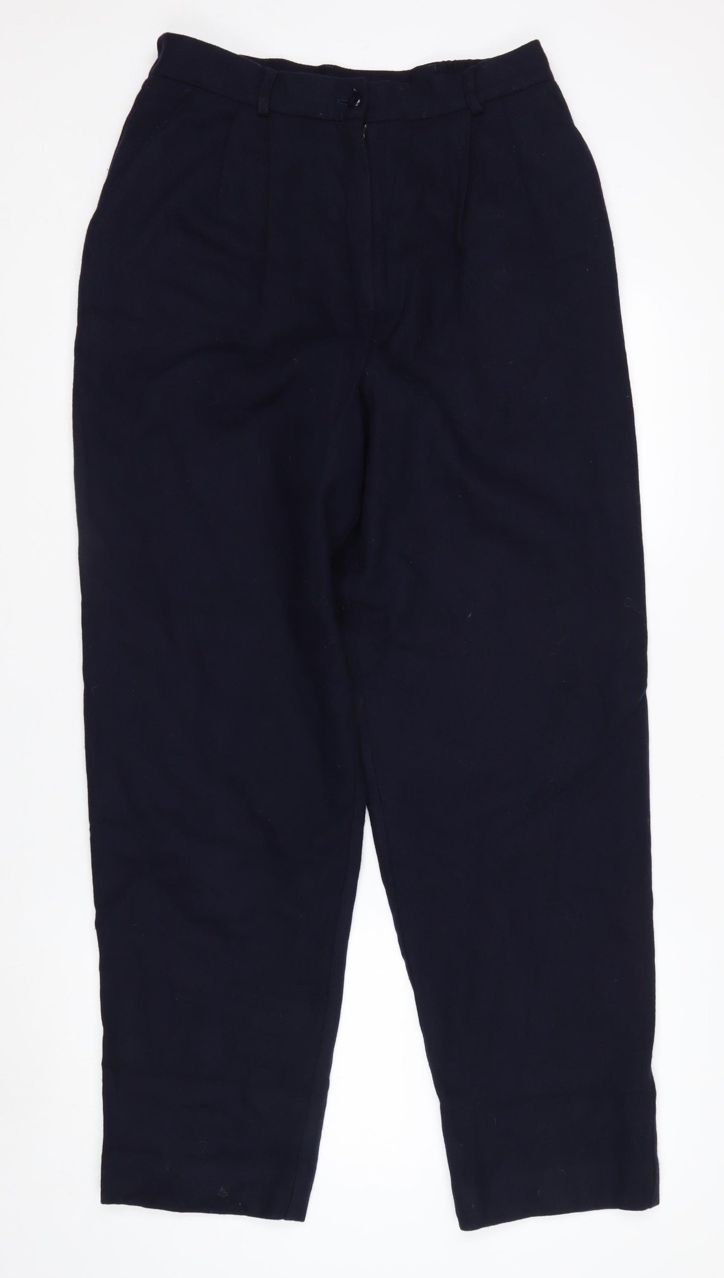 Worthington Women Navy Wool Trousers Size 14 Tall Lined Classic Workwear