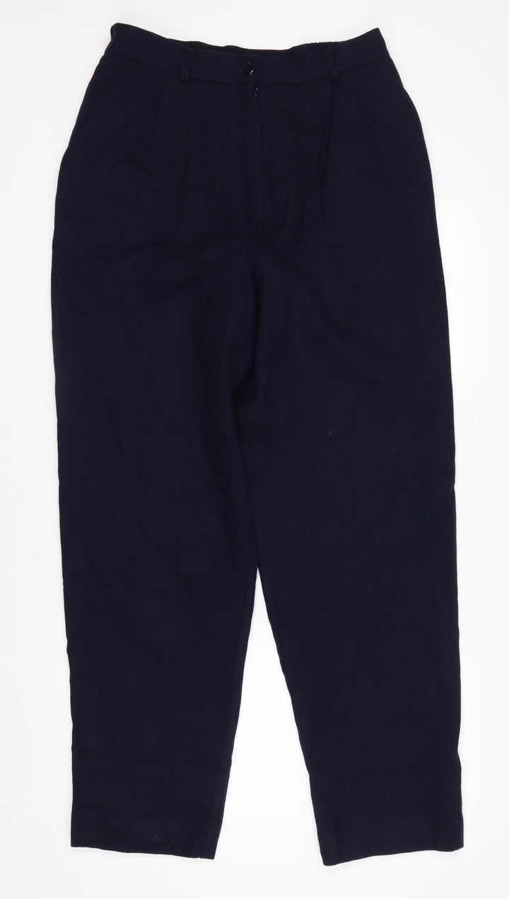 Worthington Women Navy Wool Trousers Size 14 Tall Lined Classic Workwear