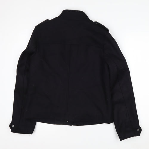 Marks and Spencer Women's Black Wool Blend Military Jacket UK 10