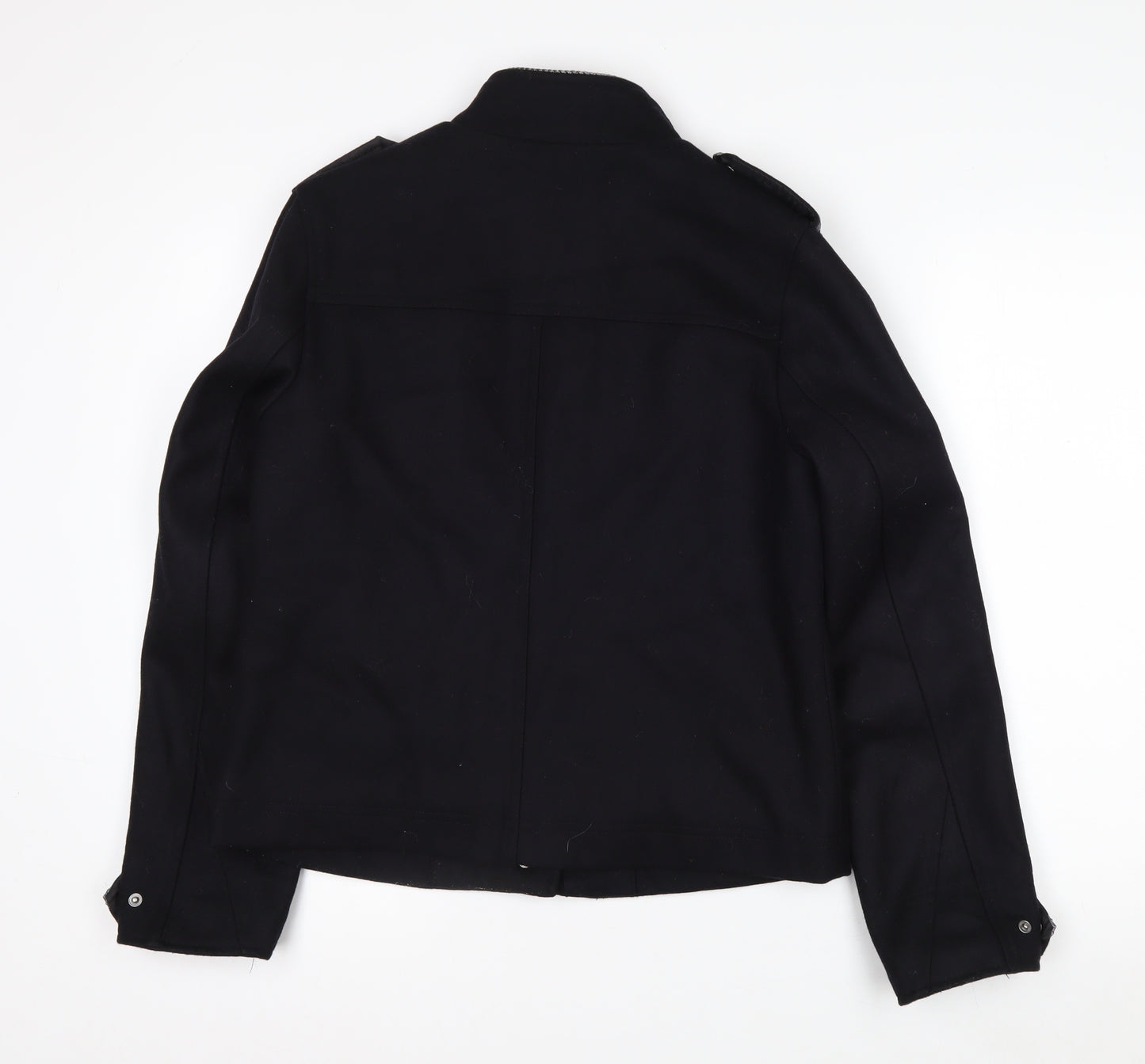 Marks and Spencer Women's Black Wool Blend Military Jacket UK 10