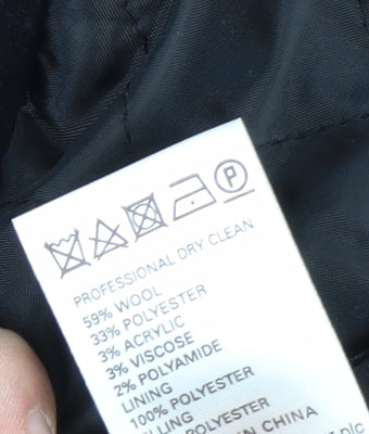 Marks and Spencer Women's Black Wool Blend Military Jacket UK 10