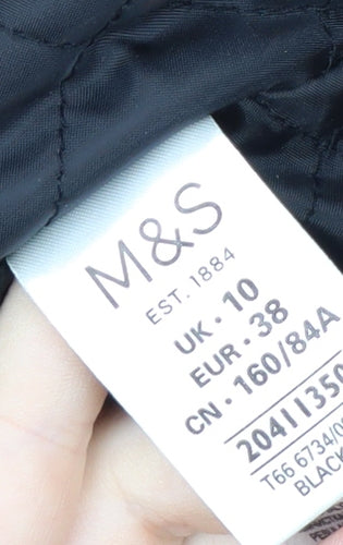 Marks and Spencer Women's Black Wool Blend Military Jacket UK 10