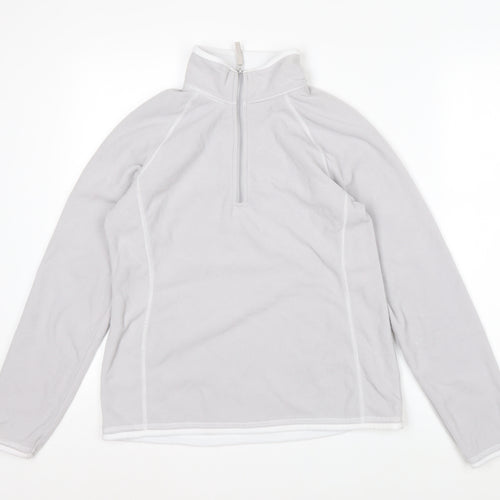 Mountain Warehouse Women Grey Fleece 1/2 Zip Pullover UK 12