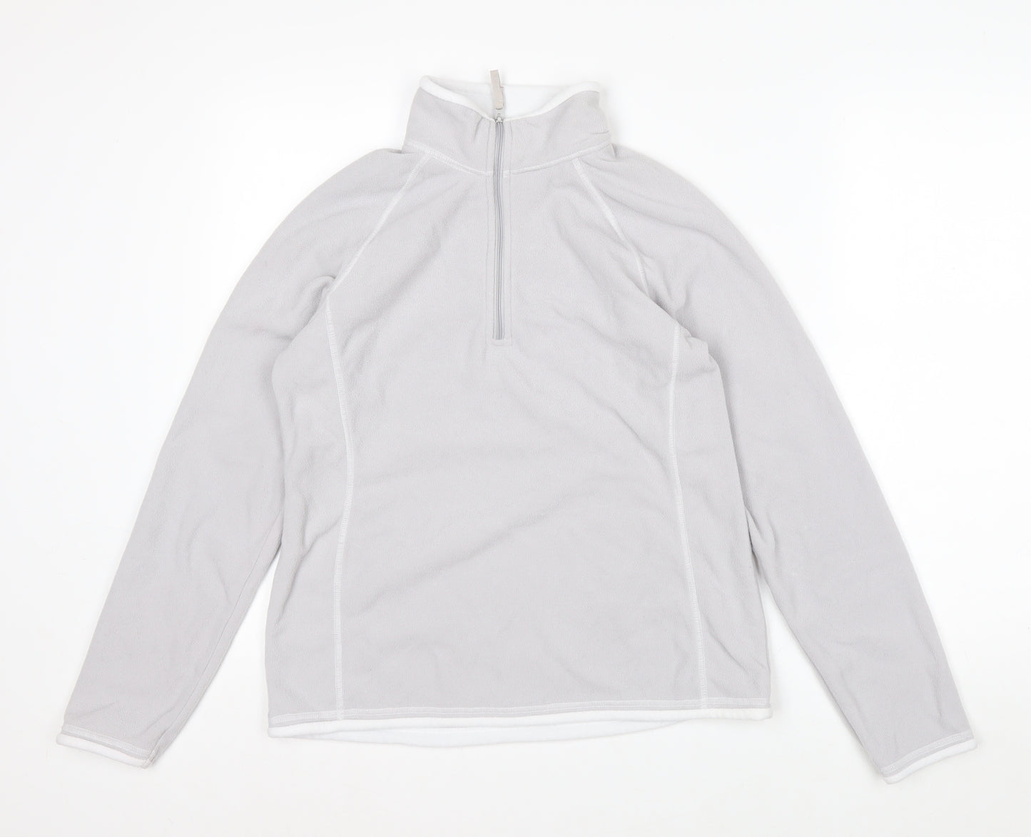 Mountain Warehouse Women Grey Fleece 1/2 Zip Pullover UK 12