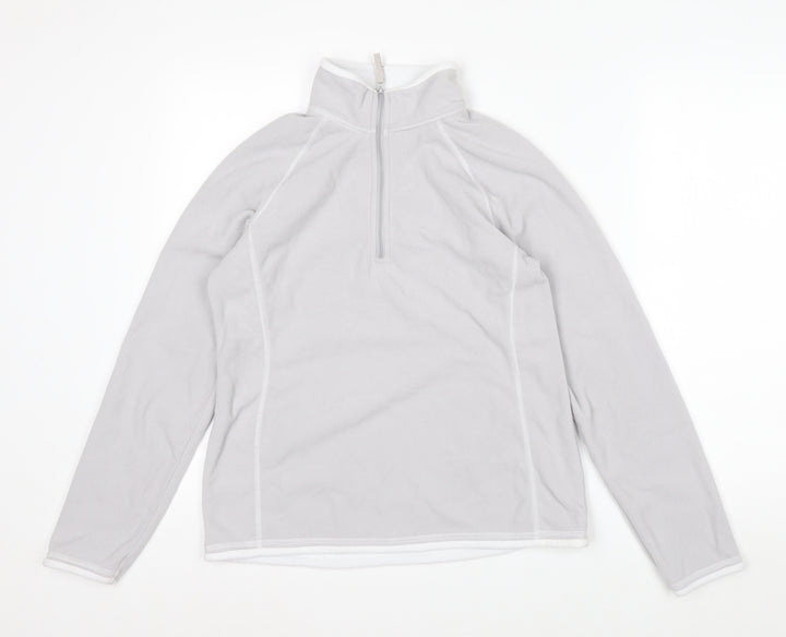 Mountain Warehouse Women Grey Fleece 1/2 Zip Pullover UK 12