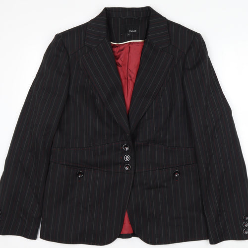 Next Women's Black Pinstripe Blazer Size 16 Classic Workwear Jacket