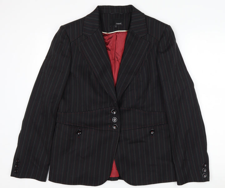 Next Women's Black Pinstripe Blazer Size 16 Classic Workwear Jacket