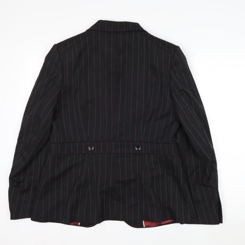 Next Women's Black Pinstripe Blazer Size 16 Classic Workwear Jacket