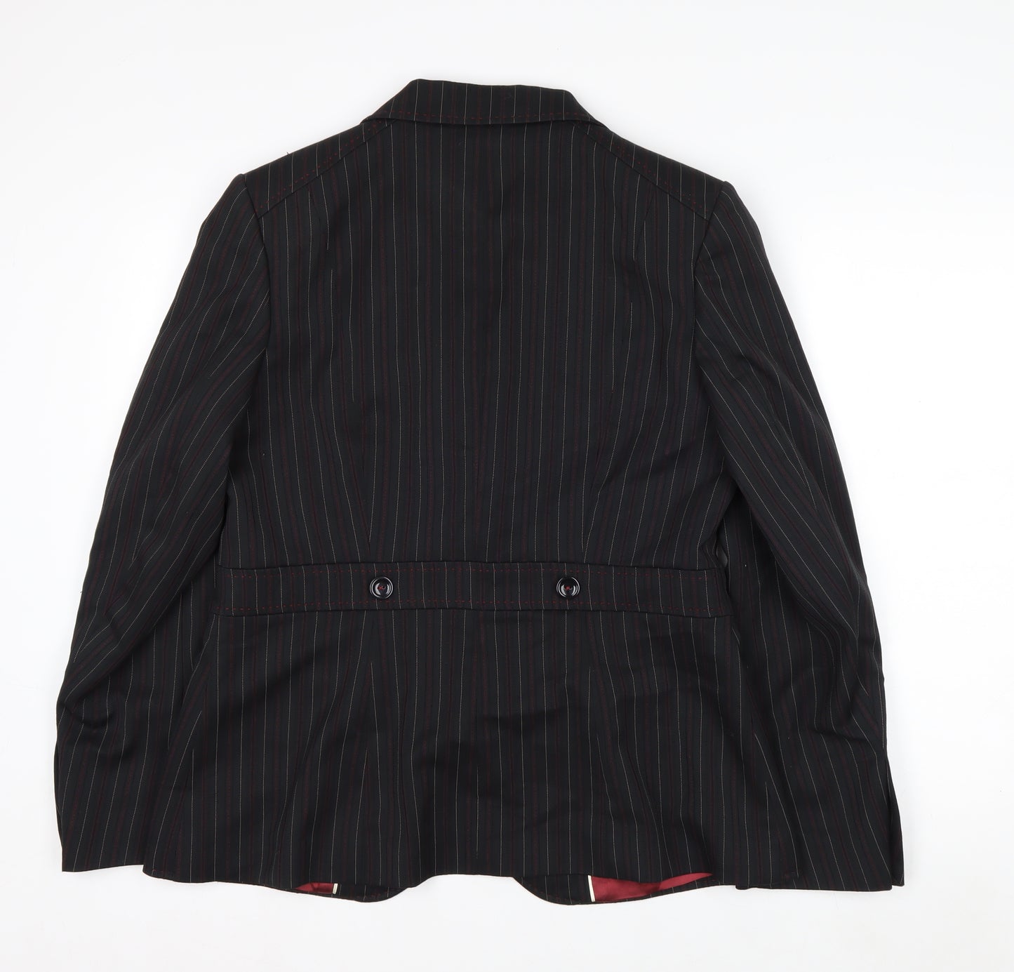 Next Women's Black Pinstripe Blazer Size 16 Classic Workwear Jacket