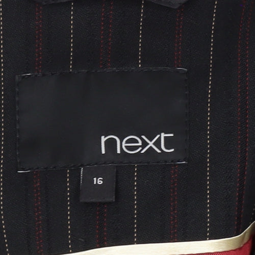 Next Women's Black Pinstripe Blazer Size 16 Classic Workwear Jacket