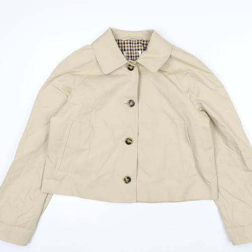 Marks and Spencer Women’s Beige Cotton Trench Jacket Size 14