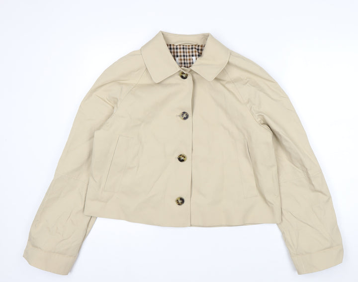 Marks and Spencer Women’s Beige Cotton Trench Jacket Size 14