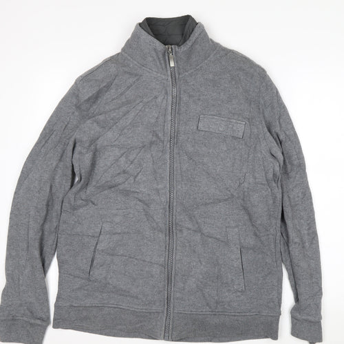 Jasper Conran Men’s Grey Full Zip High Neck Knit Jumper L