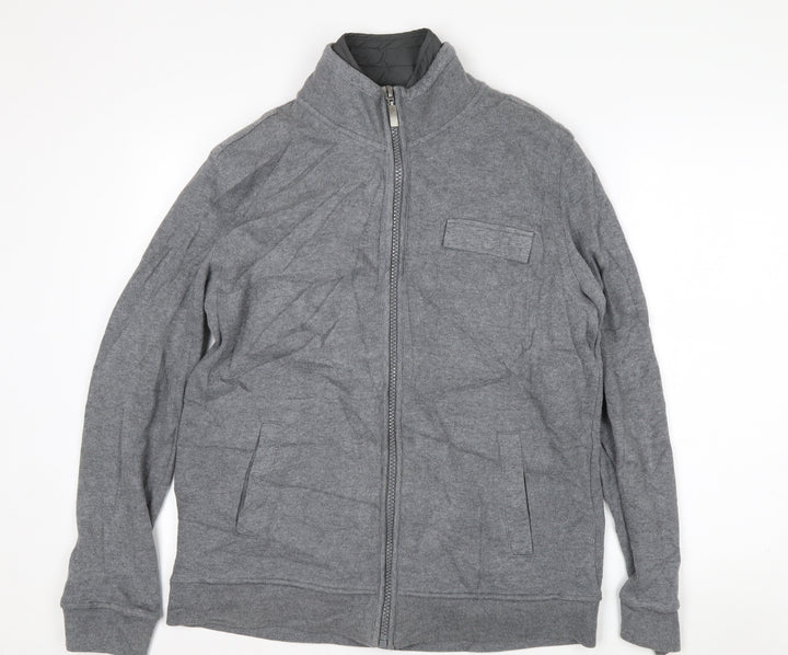 Jasper Conran Men’s Grey Full Zip High Neck Knit Jumper L