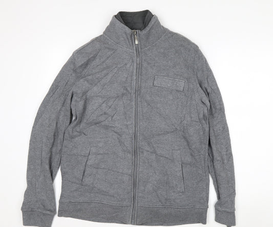 Jasper Conran Men’s Grey Full Zip High Neck Knit Jumper L