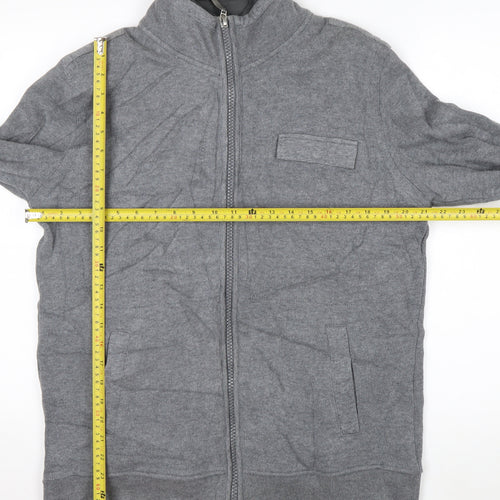 Jasper Conran Men’s Grey Full Zip High Neck Knit Jumper L